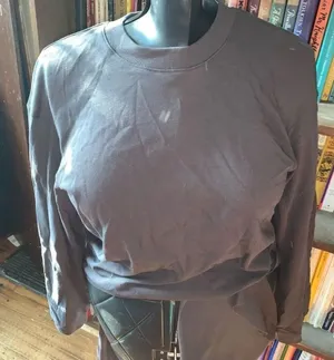 Madewell gray mock turtleneck XS cropped long sleeve top thumbnail 1