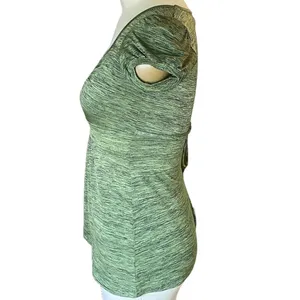 SPEECHLESS Ladies Green Top w/ Belt Tie Back Short Sleeve Tunic Top ~ Size S thumbnail 3