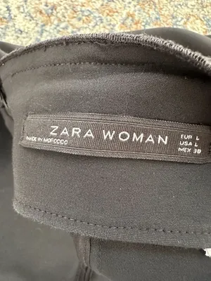 Zara Woman Black High Waisted Pencil Skirt with Back Zip Size L thumbnail 3