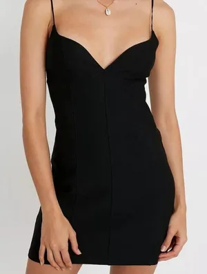 Urban Outfitters Ponte Textured Mini Black Dress- Size Medium thumbnail 1