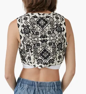 Free People NWT bohemian Marigold Embroidered Embellished Vest thumbnail 2
