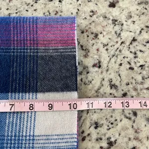 Charter Club Scarf Women OS Blue Pink Plaid Cashmere Luxury Fringe Winter Wrap thumbnail 5