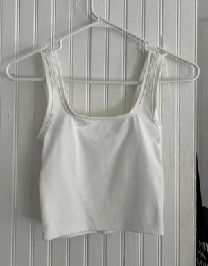 Abercrombie Seamless Corset White Crop Tank thumbnail 1