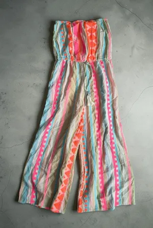 ELAN Strapless Multicolor Jumpsuit Size Large NEW NWT thumbnail 1