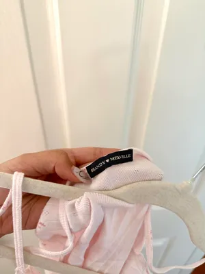 Brandy Melville Pink Floral Pointelle Nicolette Tank thumbnail 5