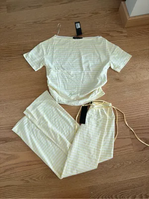Lioness Pale Yellow Striped Short-Sleeve set thumbnail 1