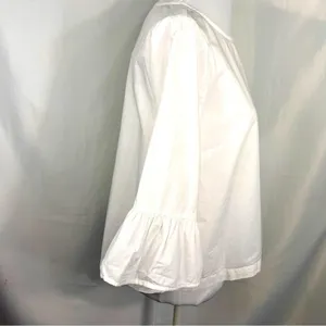 Madewell White Bell Sleeves Poplin Top Blouse M thumbnail 8