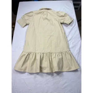 Never a Wallflower beige faux leather drop waist ruffle dress. Size XS. thumbnail 5