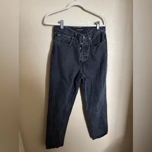 Aritzia‎ Denim Forum The BF High Rise Loose Jeans Size 29 in Black Washed thumbnail 3