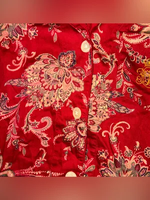 LRL Ralph Lauren Pajama Set Womens M Paisley Floral Old‎ Money Comfort Cozy thumbnail 4