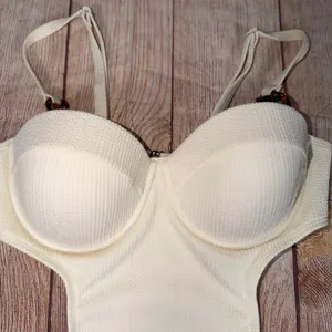 Small Textured Cream Cutout Underwire One thumbnail 2