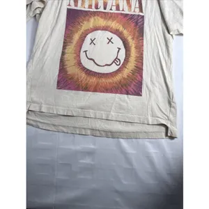 Old Navy Nirvana T Shirt Women's L 10/12 Beige Graphic Print Band Collectible thumbnail 3
