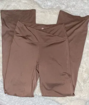 Gaiam Women's mocha Brown Athletic Flare Pants leggings woman’s small stretchy thumbnail 1