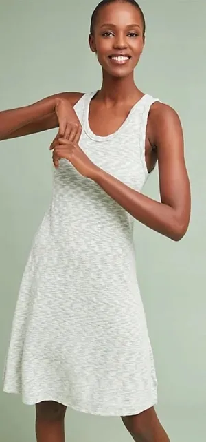Anthropologie Sol‎ Angeles Space-Dyed Dress Tank Sleeveless Green Size Small thumbnail 1