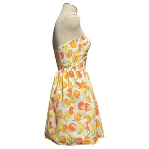 Miss Selfridge Poplin Corset Strapless Mini Dress Citrus Fruit 8 thumbnail 5