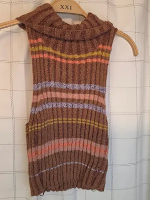 Free People Edith Striped Turtleneck Sweater Vest thumbnail 2