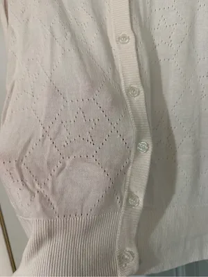 Torrid Crew Long Sleeve Pointelle Cardigan Sweater White 0 Large Cottagecore thumbnail 6