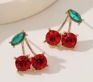 Cherry Gemstone Earrings Red thumbnail 1