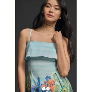 By Anthropologie Sleeveless Foldover Knee-Length Dress thumbnail 3