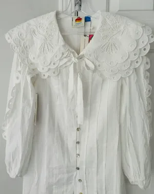 Farm Rio Collared Button Front Mini Dress, Size L thumbnail 6