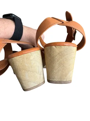 Everlane - The Clog Sandal Cognac Leather Platform Shoes Sz 10 thumbnail 6