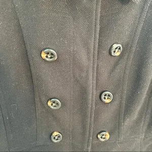 Maralyn & Me Women's Size Medium Double Breasted‎ Peacoat Black Military Lined thumbnail 7