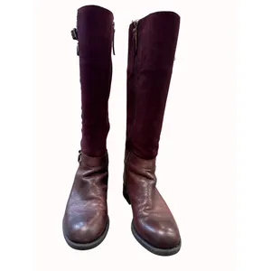 Franco Sarto L Pacer womens red leather brown riding boots shoes 7M SKU 6656 thumbnail 3