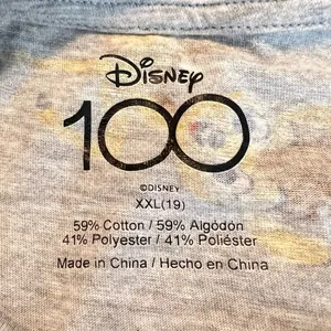 Disney 100 Character Christmas Shirt Sleeve T Shirt Juniors XXL Gray Stitch thumbnail 4