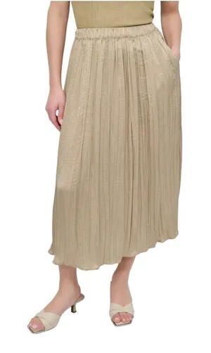 NWT DKNY Womens Crushed Crease Woven Midi Skirt P5DNSB53 Pale Moss Brown Green M thumbnail 1