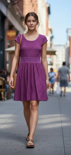 ♒️ Love, Fire Flared Burgundy Dress w/ Cup Sleeves thumbnail 1