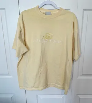 Vintage Air Force Academy Embroidered Yellow T-Shirt LARGE thumbnail 1