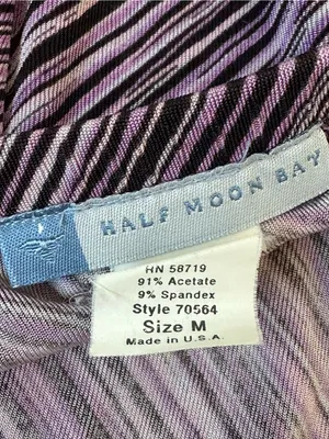 Vintage Purple Black Striped Midi Slip Skirt Ruffle Hem 90s Y2K Fairy Grunge thumbnail 3