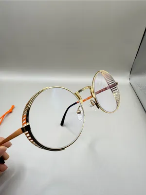 Vooglam Round Gold Metal Frame Glasses, unknown prescription thumbnail 4