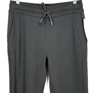 Lululemon Scuba High Rise Cropped Jogger Cotton Terry Drawcord Black Size 8 thumbnail 8