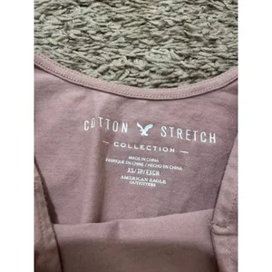American Eagle Cotton Stretch Floral Scoop Neck Crop Top‎ Women's XS Pink thumbnail 3