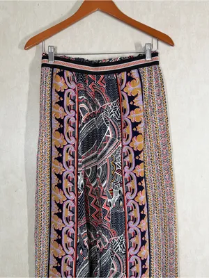 Maeve By Anthropologie Rooibos Cropped Wide Leg Pants Boho in Geometric Floral S thumbnail 6