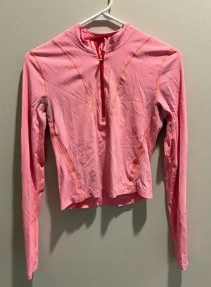 Lululemon Athletica Pink and Red Zip Pullover thumbnail 1