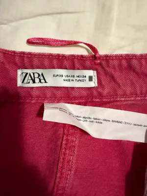 ZARA Pink Denim Tube Top thumbnail 3