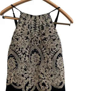 Blondie Nites Dress Juniors 11‎ Medium Black V-Neck Embellished Maxi Formal thumbnail 7