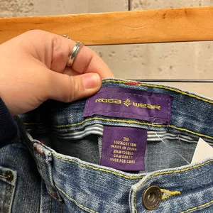 Rocawear Y2K Vintage Baggy Oversized Straight Leg Embroidered Pocket Jeans 38 thumbnail 5