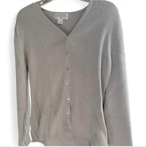 NWT casual corner annex shimmering light gray cardigan thumbnail 10