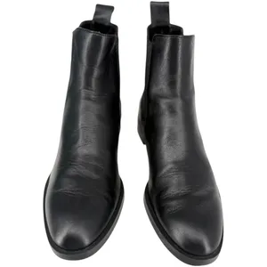 ZARA Women's Black Leather Chelsea Ankle‎ Boots Size 7.5 (EU 38) Minimalist thumbnail 5