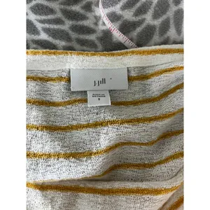 Striped Cotton Slub Knit Top sz Small White Yellow Oversized Coastal Minimalist‎ thumbnail 2