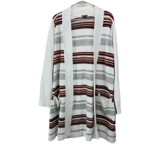 Torrid Ivory Colorful Stripes Shawl Knit Open Front Cardigan‎ Sweater Size 2X thumbnail 5