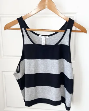 Ambiance Apparel Crop Stripes Top thumbnail 1