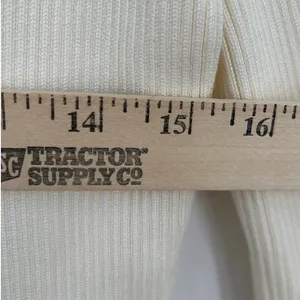 Abercrombie & Fitch Womens Cream Ribbed Tie‎ Front Stretch Cardigan Sweater Sz M thumbnail 7
