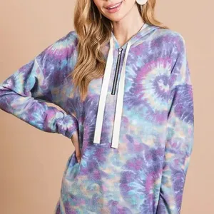 BiBi Brushed Circular Tie Dye Print‎ Terry Hoodie thumbnail 8