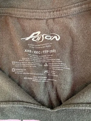 Poison XXS Brown Cotton Vintage Band Graphic Tee Cropped thumbnail 5