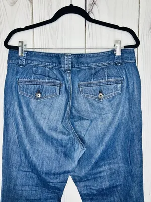 Ann Taylor Loft Curvy Flare Trouser Jeans Womens Sz 12 (32x27) Blue Mid-Rise thumbnail 5