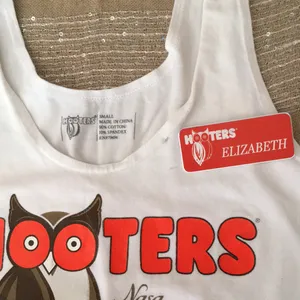 Hooters Girl Worn Sexy Tank Shorts Webster TX Sm/Xs & Free “Elizabeth” Name Tag thumbnail 3